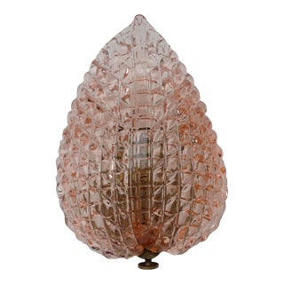 1950s Rare Wall Light Pink Jewel Murano Glass Leave by Barovier E Toso For Sale