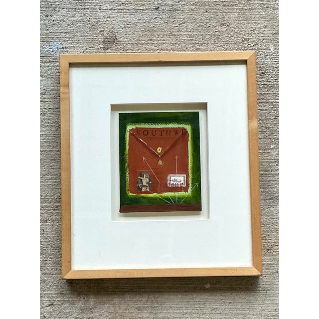 Framed Abstract Mixed Media Postal Design Art For Sale - Image 11 of 12