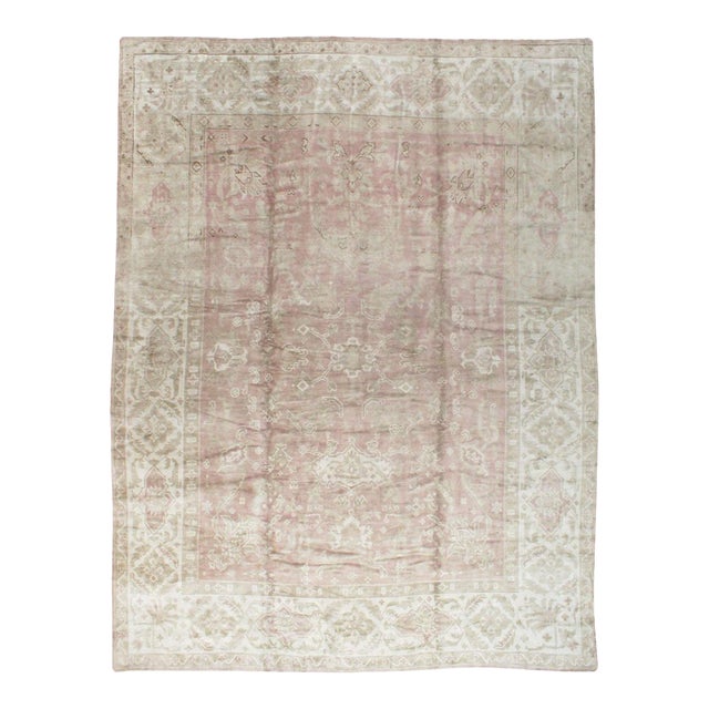 Galerie Shabab Collection Early 20th Century European Oushak Large Carpet For Sale