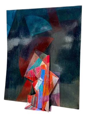 Tom Holland, Very Large Constructed Abstract Mixed Media Painting Wall Sculpture Tom Holland, 1981