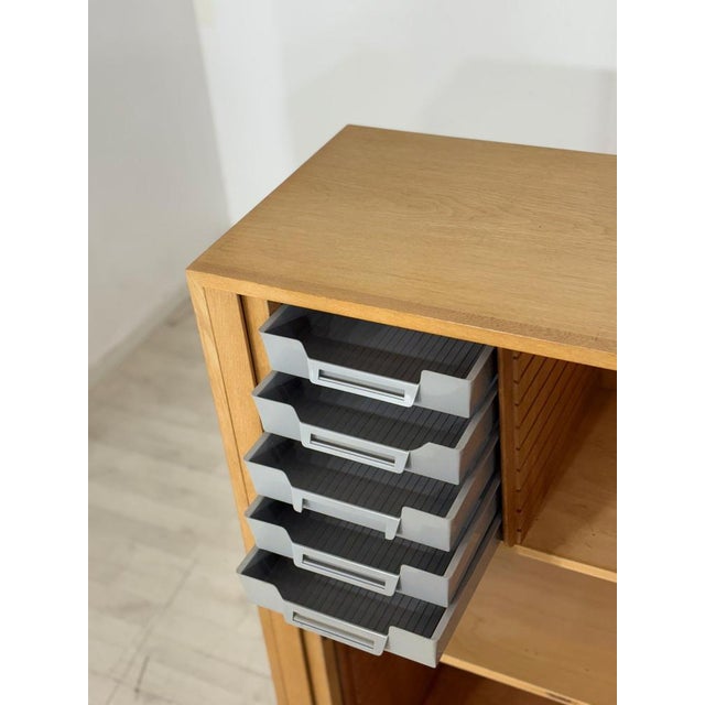 Wood Danish Roller Shutter Cabinet For Sale - Image 7 of 16