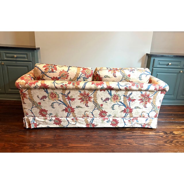 1970s Floral Tufted-Seat Loveseat For Sale - Image 4 of 5