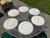 Mid 20th Century Porcelain Feather Seaweed Design Dinner Plates- Set of 6 For Sale - Image 4 of 8