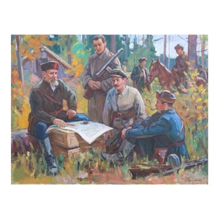 Army Oil Painting, 1969 For Sale