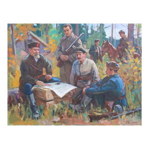 Soviet Army Oil Painting, Ukrainian Artist, 1969 120-160