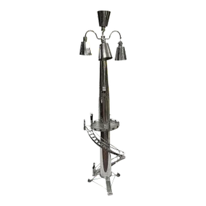 Mid-Century Modern Chromium Plated Tower Form Floor Lamp