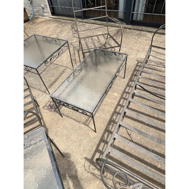 Mid 20th Century Vintage Mid-Century Russell Woodard Wrought Iron Patio Set, Attributed, 6 Pieces For Sale - Image 5 of 16