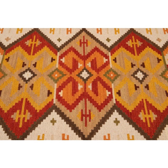 Tan 21st Century Modern Kilim Rug 4 '9'' X 6' 7''. For Sale - Image 8 of 12