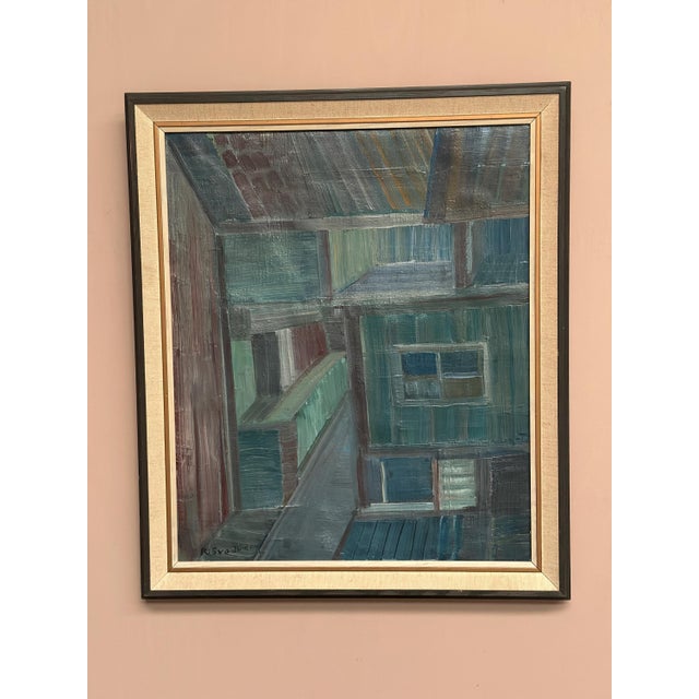 Ragnar Svedberg, Landscape Composition, 1950s, Oil Painting on Panel, Framed For Sale - Image 10 of 18
