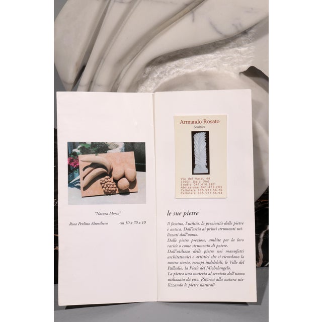 Black Armando Rosato, Abstract Sculpture, 1977, Carrara Marble For Sale - Image 8 of 14