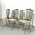 Elegant high back chromed steel dining chairs. Upholstered in muted pastel pattern of clouds. Originally part of dining...