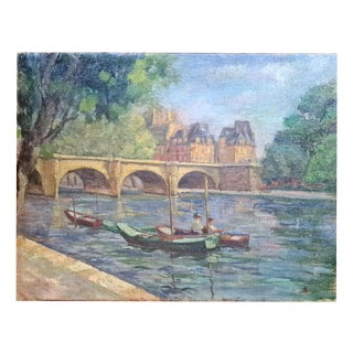 Impressionist Artist, The Pont Neuf, Paris, 1920, Oil Painting For Sale