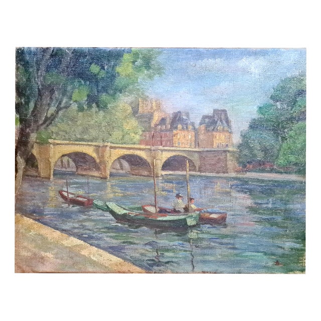 Impressionist Artist, The Pont Neuf, Paris, 1920, Oil Painting For Sale