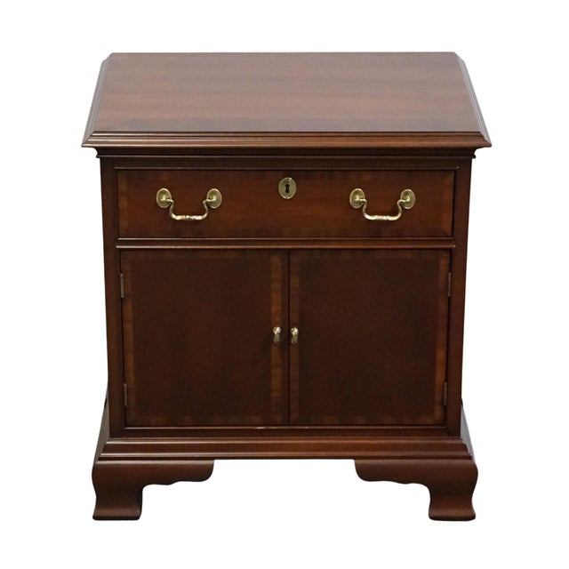Chippendale Late 20th Century Councill Craftsman Solid Mahogany Traditional Chippendale Style 24" Cabinet Nightstand For Sale - Image 3 of 14