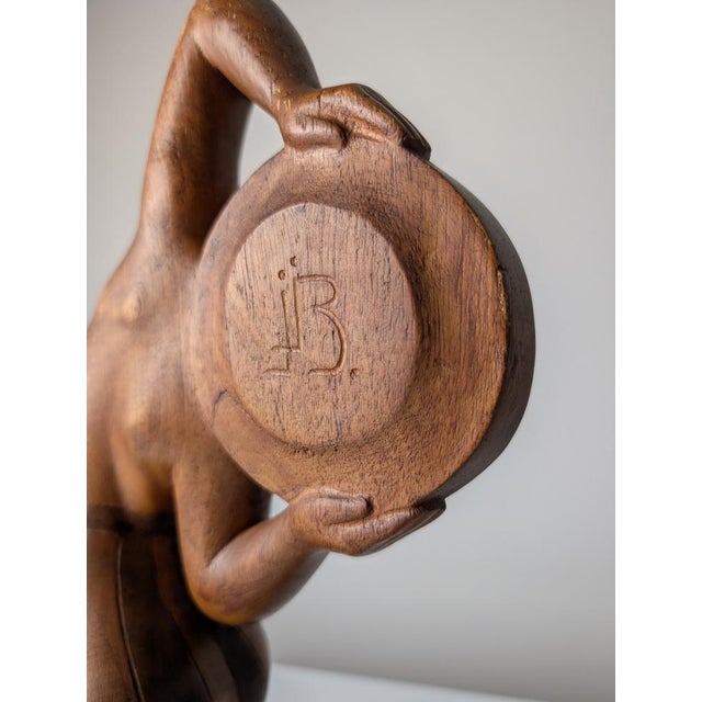 Jens Jacob Bregnø, Art Deco Carved Sculpture, 1900s, Wood For Sale - Image 9 of 12