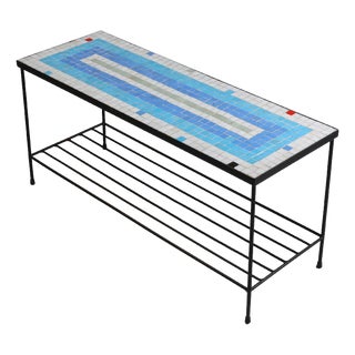 Mid-Century Mosaic Coffee Table with Metal Frame, France, 1950s For Sale