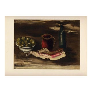 1958 Vlaminck Lithograph 22 Still Life With Bacon For Sale