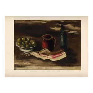 1958 Vlaminck Lithograph 22 Still Life With Bacon