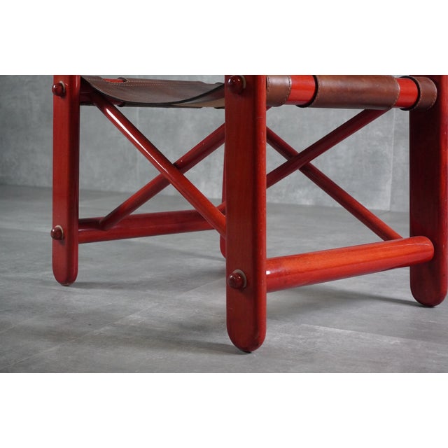 Bardella Chair in Wood and Leather by Umberto Brandigi for Poltronova, 1967 For Sale - Image 6 of 11