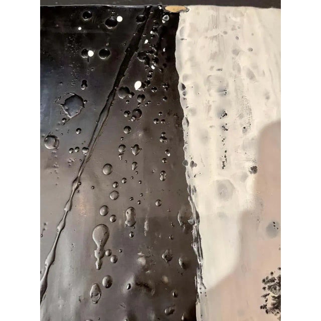 Lynn Basa Encaustic Black and White Stripe Panel "Three Ways of Looking Black" For Sale In New York - Image 6 of 13