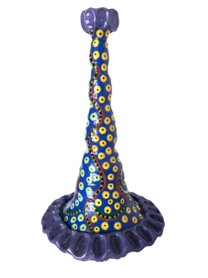California Art Pottery Candlestick Holder by Lynda Feman Circa 1999