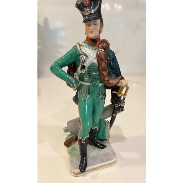 Vintage Ernst Bohne & Sohne German Porcelain Figurine of French Soldier For Sale - Image 10 of 14