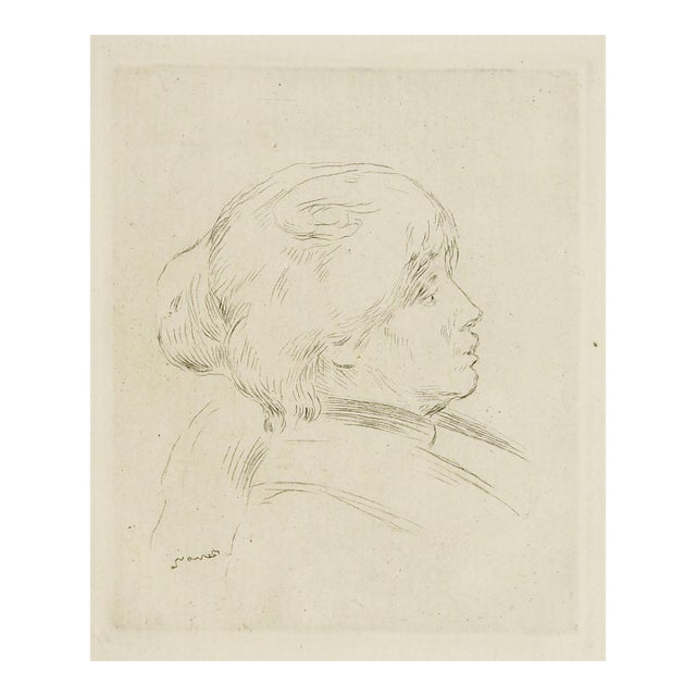 Late 19th Century Renoir Dry Point Etching For Sale