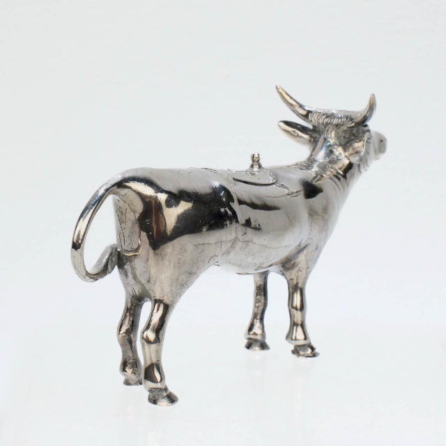 Figural Israel & Son Ltd. Sterling Silver Cow Creamer or Milk Pitcher For Sale In Philadelphia - Image 6 of 12