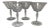1940s Crystal Engraved Wine Glasses - Set of 4 For Sale