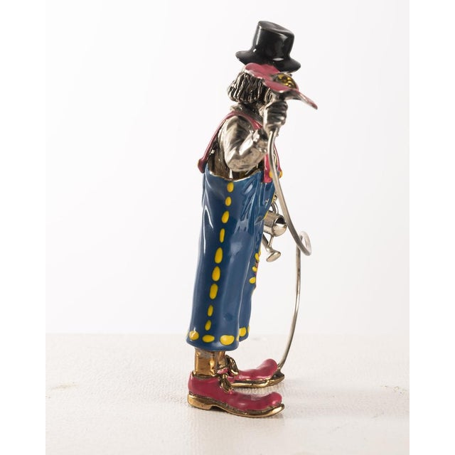 Italian Clowns in Enamelled Sterling Silver from Sorini, Italy, 1970s, Set of 2 For Sale - Image 6 of 18