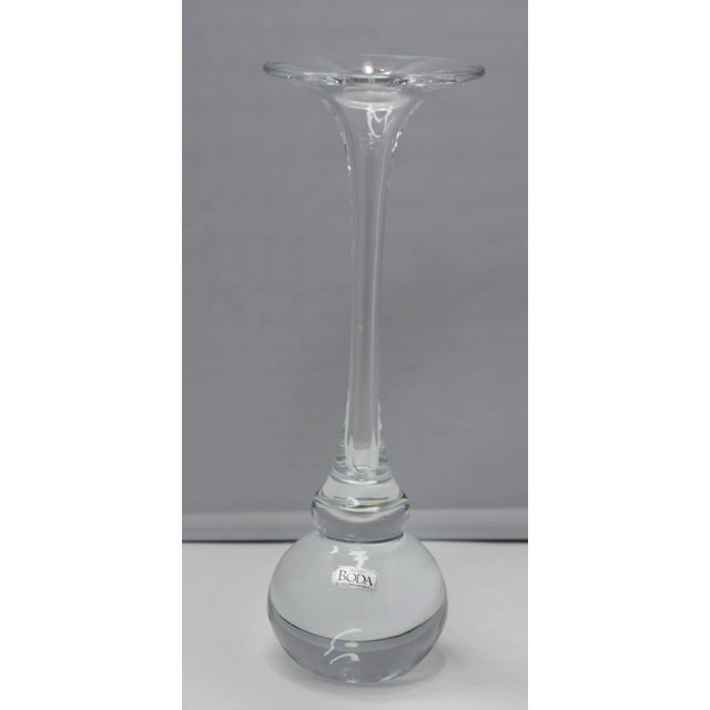 MCM Kjell Engman Kosta Boda Bottle Neck Trumpet Bud Vase Beautifully crafted Kosta Boda, clear glass bud vase by glass...