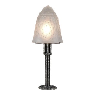 Large French Art Deco Table Lamp by Muller Freres 1920s France For Sale