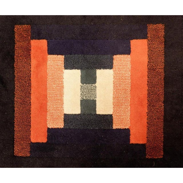 Spanish geometric short pile rug, 1970s Wear consistent with age and use. Measures : 242cmx161cm