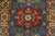 2020s Kazak Rug 2’9” X 4’2” Blue Wool Tribal Hand-Knotted Oriental Carpet For Sale - Image 5 of 10
