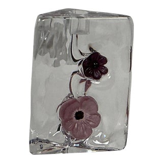 1980s Daum Coppelia Crystal Candleholder For Sale