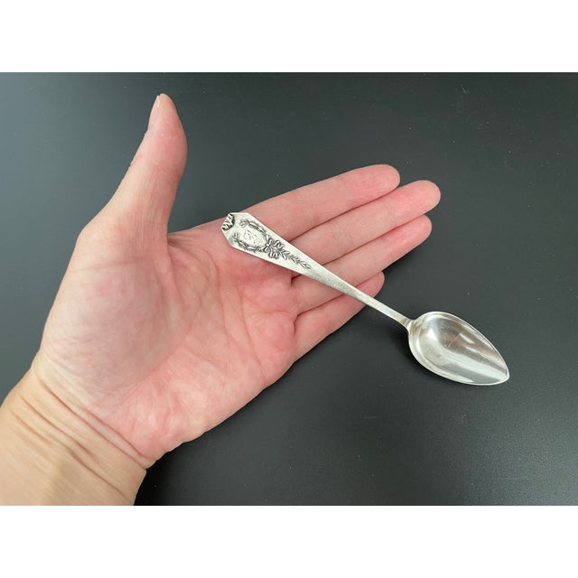 Metal C. Preusser Jewel Co. Madam Jumel Sterling Five O'Clock Spoons With Mono I, Set of 3 For Sale - Image 7 of 9