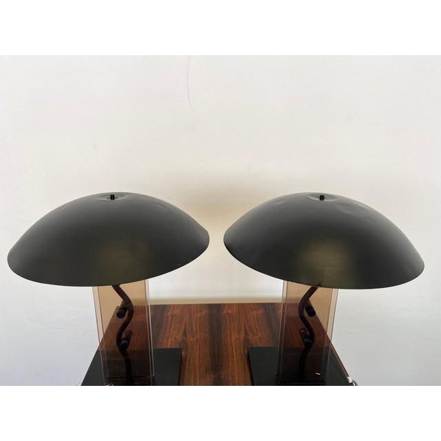 Metal Large Mid-Century Table Lamps from Kamenicky Senov, 1980s, Set of 2 For Sale - Image 7 of 9
