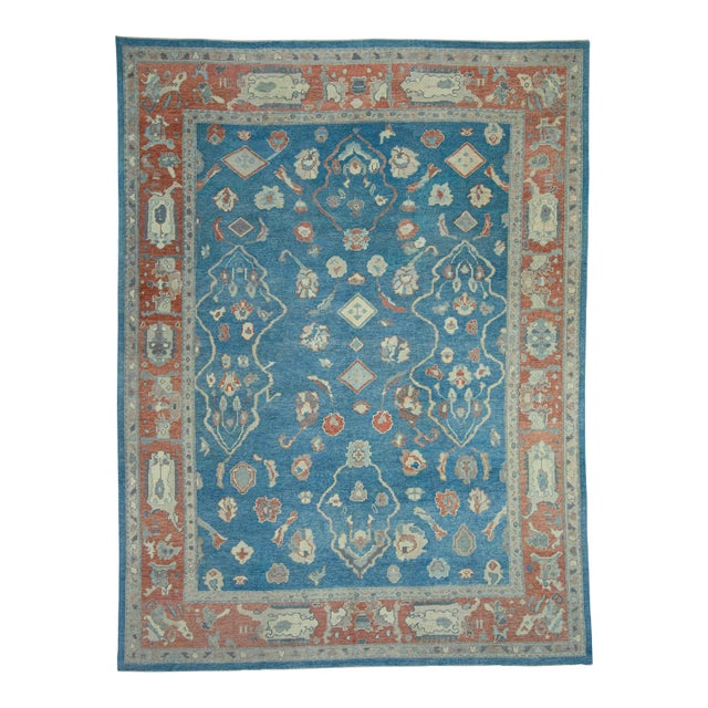 Turkish Oushak Rug 9'9" x 12'11" #18527 For Sale