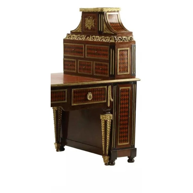 Late 1900's Louis XVI Style, Ormolu, Bureau Plat, Cartonnier, Writing Desk For Sale In Dallas - Image 6 of 8