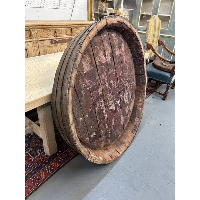 French Château Margaux Wine Barrel Top Façade Ca. 1910 For Sale In Atlanta - Image 6 of 10
