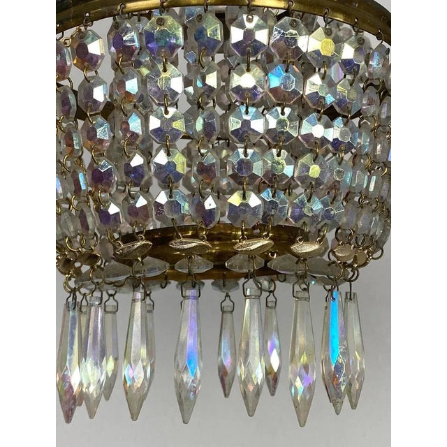 Blue Vintage Crystal Chandelier, 1960s For Sale - Image 8 of 11
