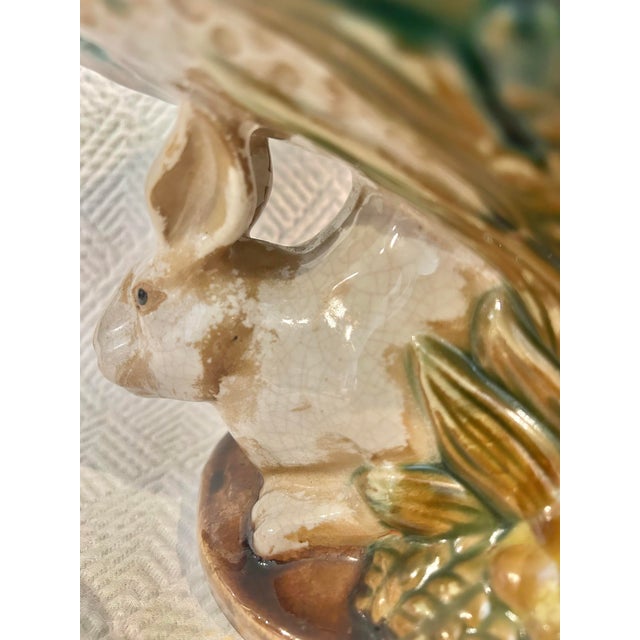Late 20th Century Majolica Style Bunny Rabbit Compote From Three Hands Corp For Sale In New Orleans - Image 6 of 12