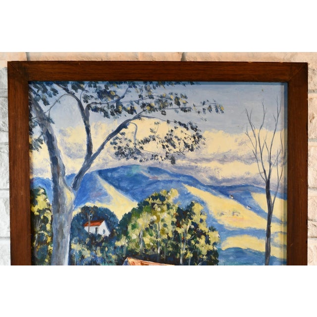 Impressionist 1960s Jamaican Folk Art Style Landscape Oil Painting, Framed For Sale - Image 3 of 11