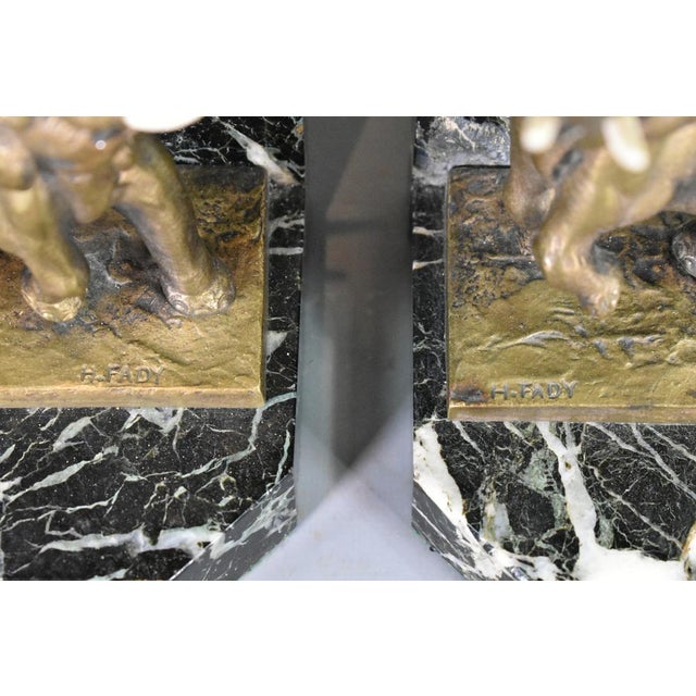 Art Deco French Bookends in Bronze from H. Fady, 1930s, Set of 2 For Sale - Image 6 of 14