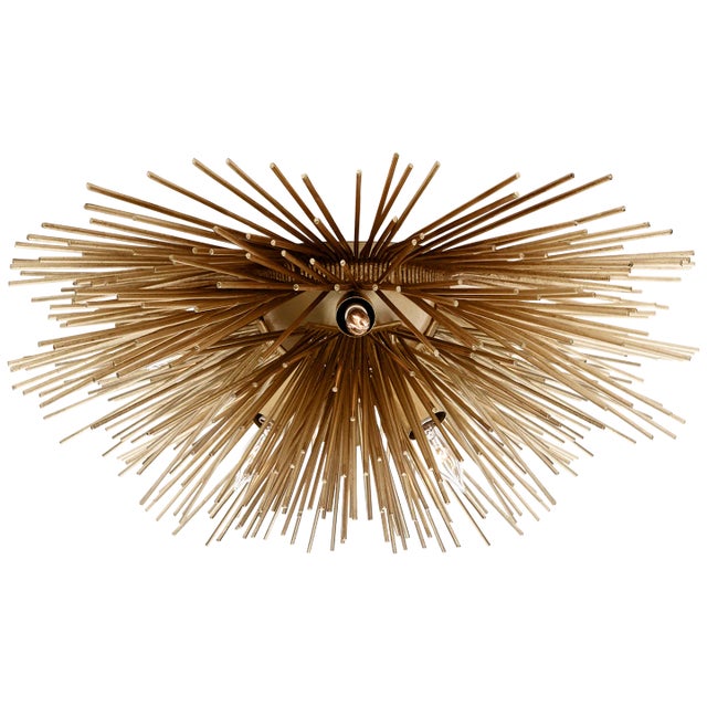 Kelly Wearstler for Visual Comfort Signature Strada Small Flush Mount in Gild For Sale