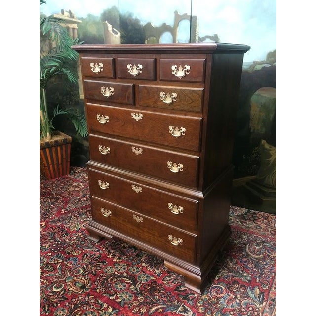 1990s Vintage Pennsylvania House Tall Dresser, Chest on Chest For Sale - Image 5 of 13