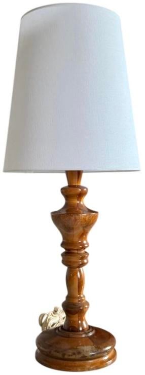 Charming Carved Wood Turned Lamp
