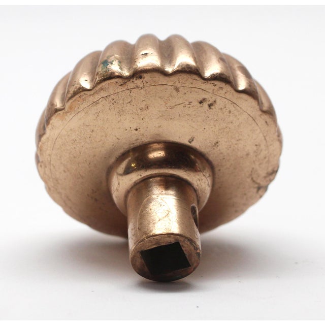 Antique Fluted Brass Door Knob For Sale - Image 4 of 4