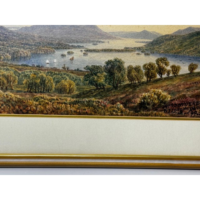 William Taylor Longmire Windermere Antique Watercolor View Towards the Langdale Pikes Dated 1903 For Sale - Image 13 of 18