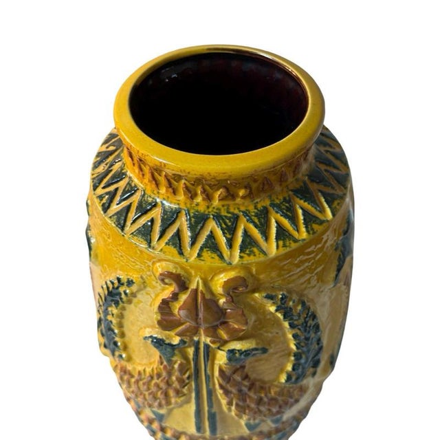 Pottery Model 960 Peacock Vase from Bay Keramik, West Germany For Sale - Image 5 of 6